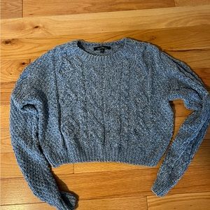 Copper Closet Blue Knit Velvet Sweater